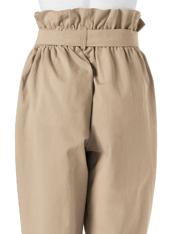リボンベルト付きタックパンツ
