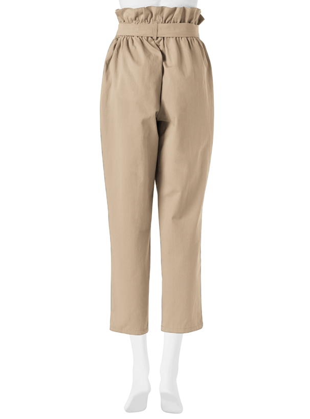 リボンベルト付きタックパンツ