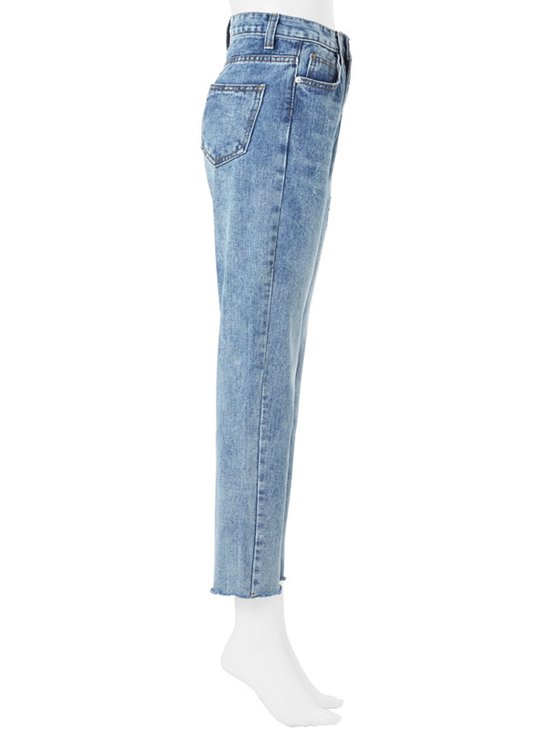 カットオフテーパードデニムパンツ