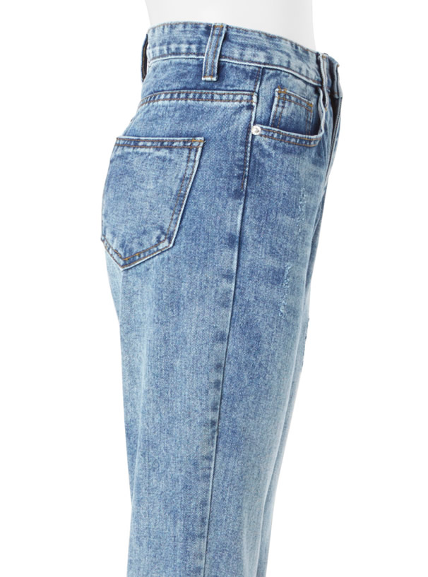 カットオフテーパードデニムパンツ