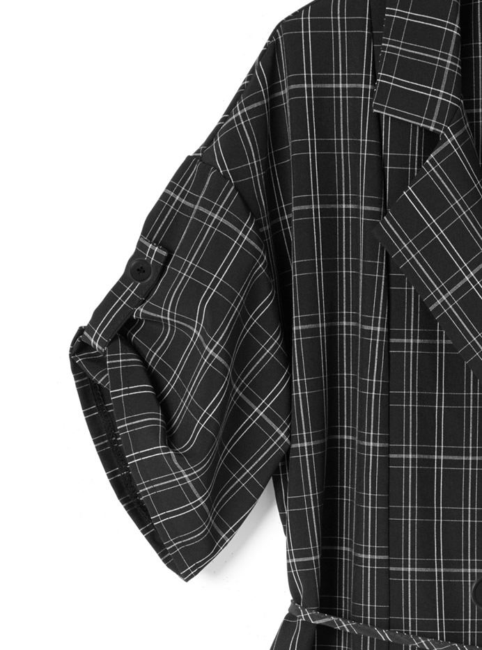 リボン付き半袖ジャケットXショートパンツセットアップ