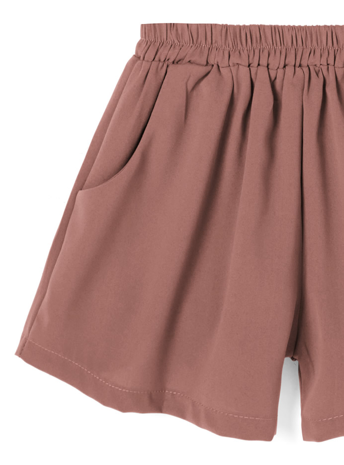 リボンベルト付きトップスXショートパンツセットアップ