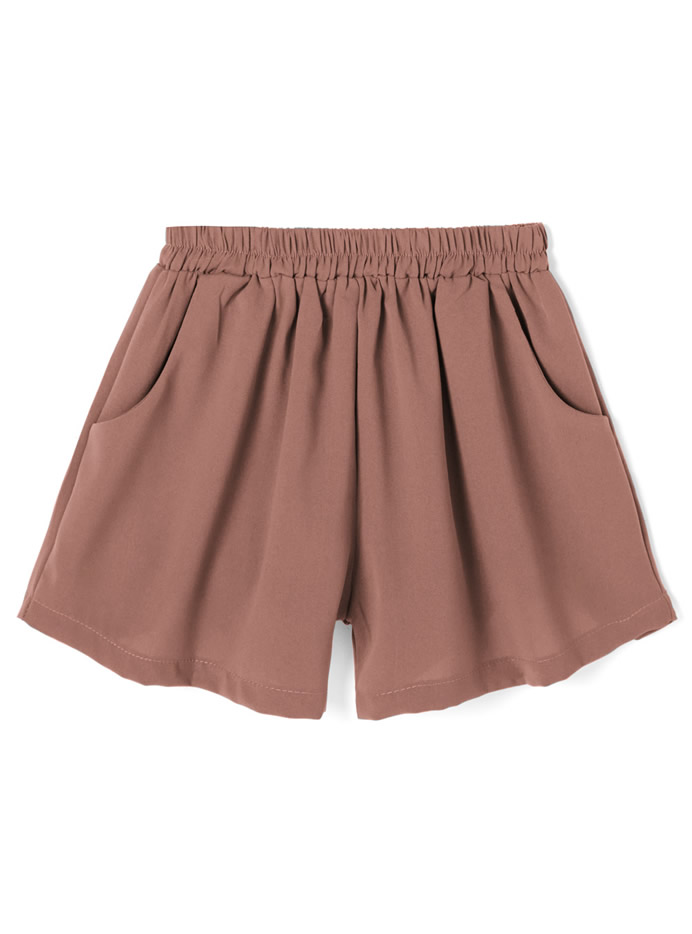 リボンベルト付きトップスXショートパンツセットアップ