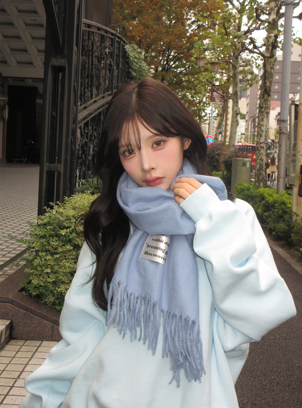 ハートチャーム＆タグ付きマフラー[bl041] | レディースファッション