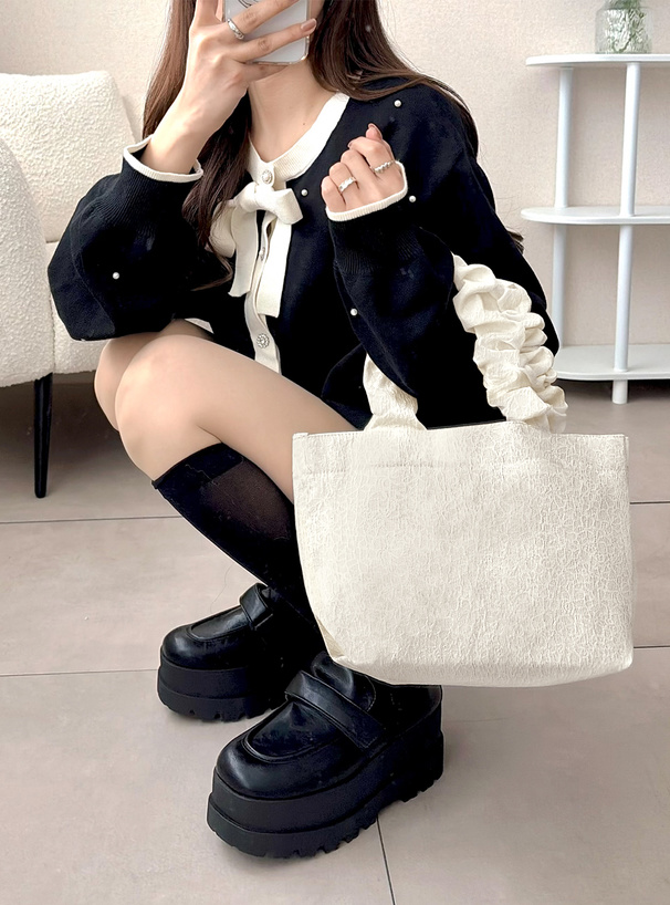 ギャザーハンドルミニトートバッグ