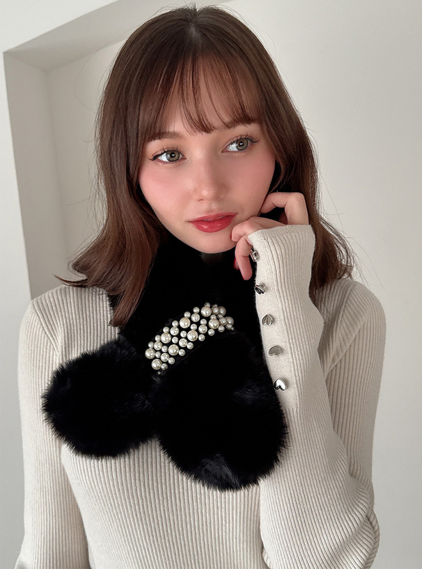 パールベルト付きファーティペット