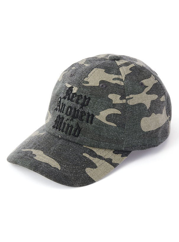 カモフラージュ柄ピグメントロゴ刺繍キャップ[bl168]