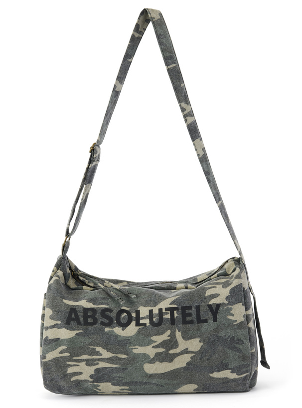 カモフラージュ柄ピグメントロゴプリントショルダーバッグ
