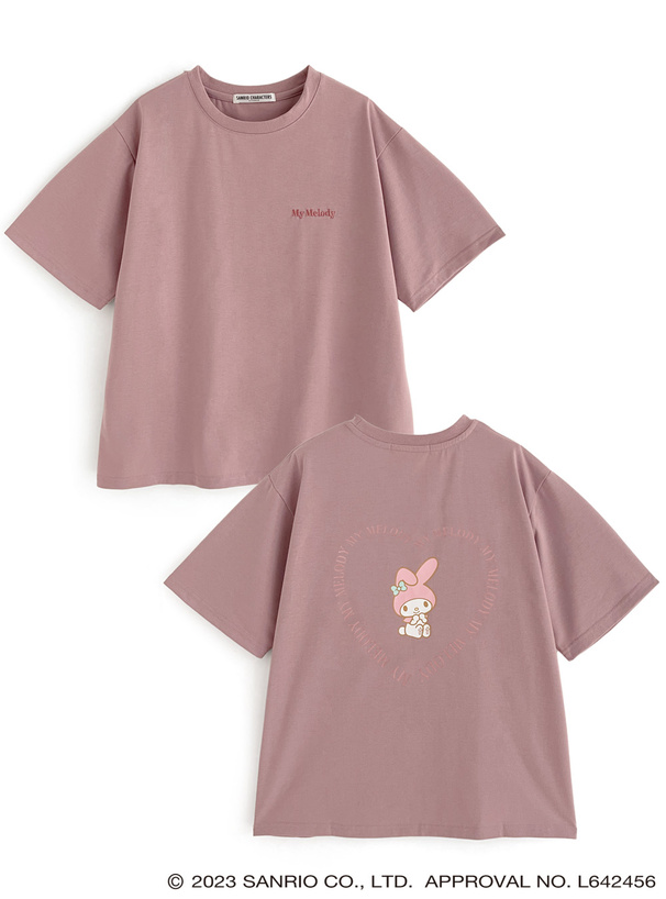 サンリオキャラクターコラボ マイメロディ ハートロゴTシャツ[bo022 