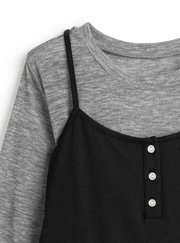 キャミソールxトップスフリルアンサンブル