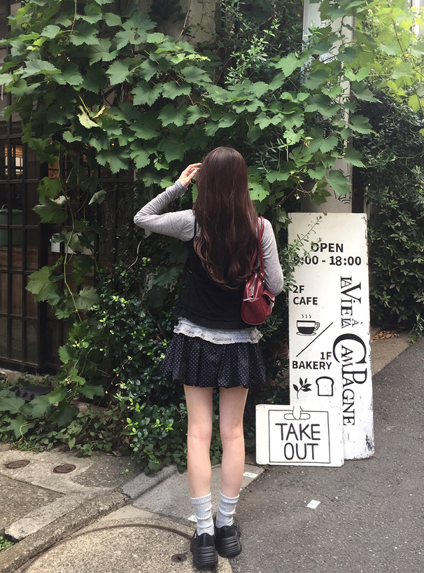 キャミソールxトップスフリルアンサンブル