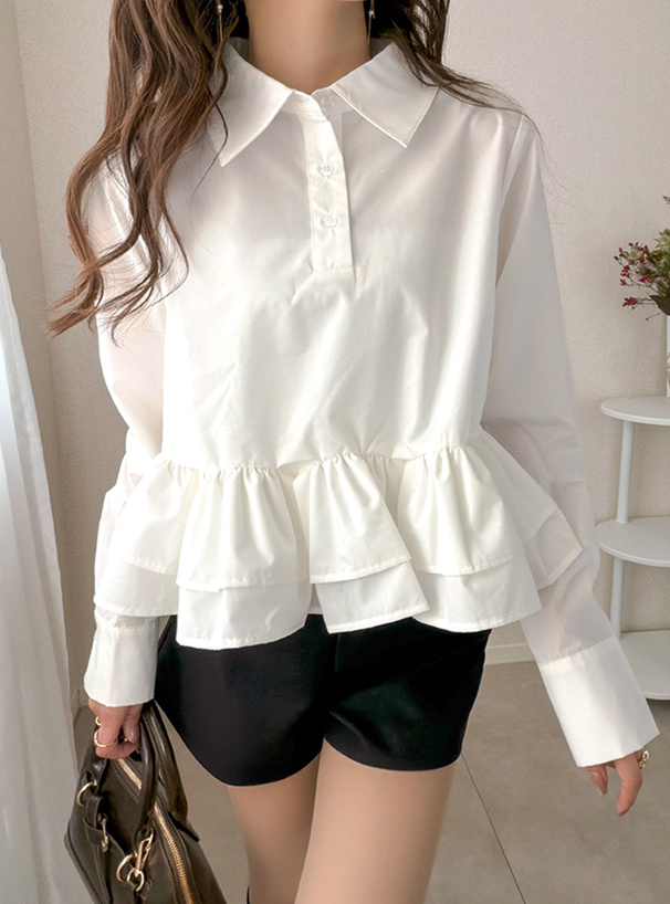 ティアードフリルトップス