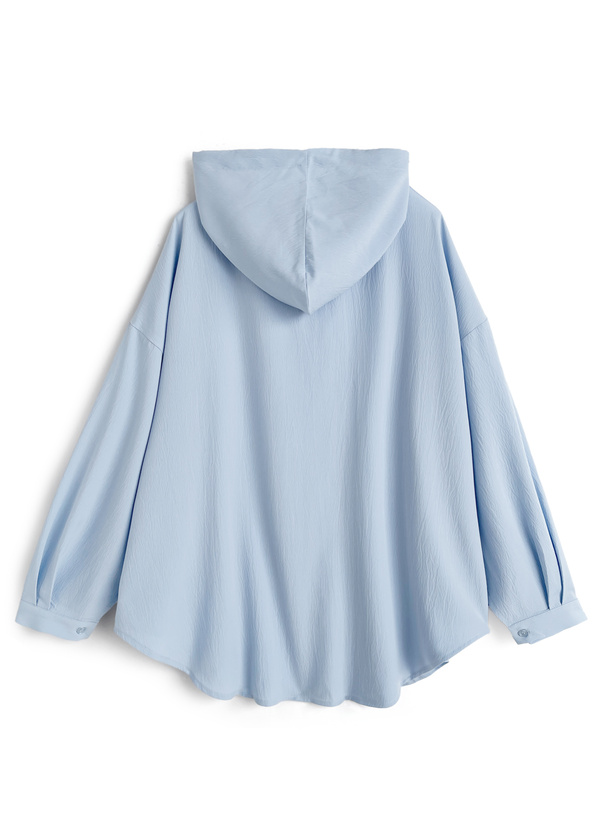 フード付きオーバーサイズシャツ