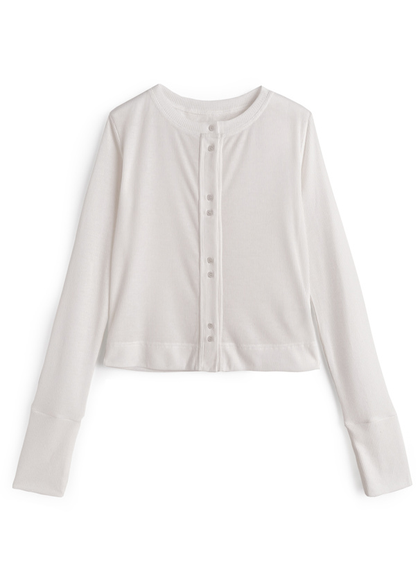 シアーリブカーディガン