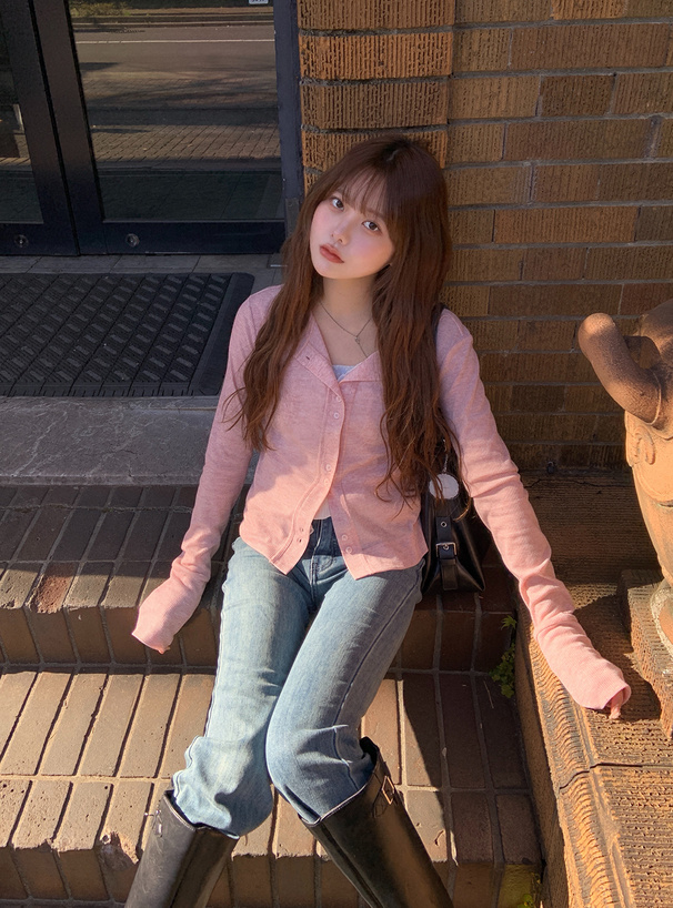 シアーリブカーディガン