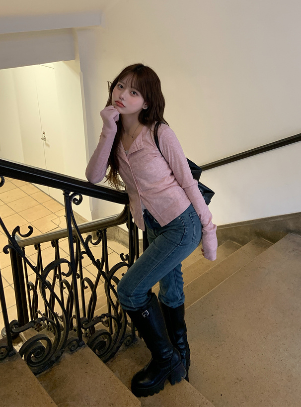 シアーリブカーディガン