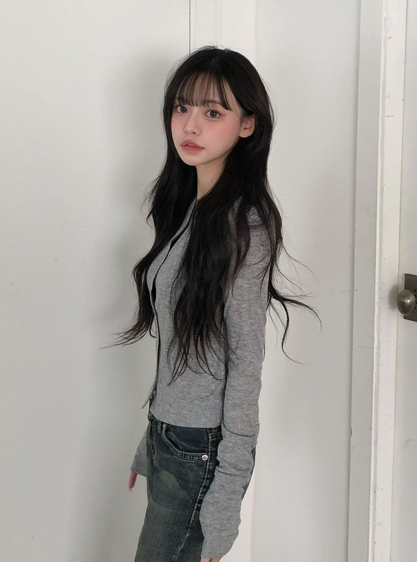 シアーリブカーディガン