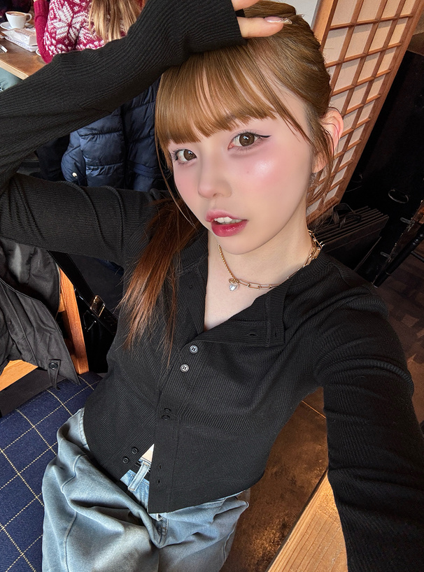 シアーリブカーディガン