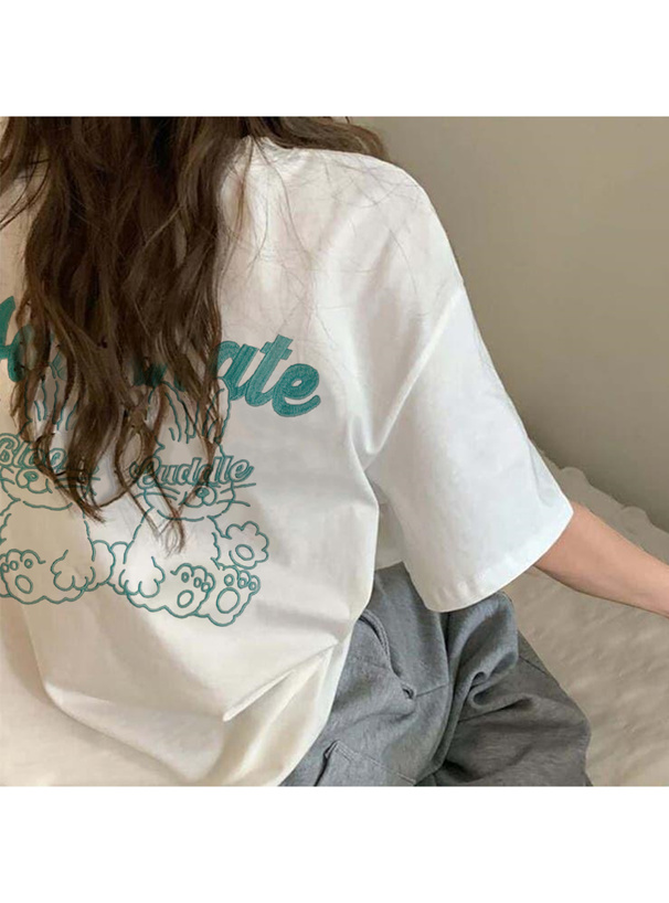 バックラビットロゴ刺繍Tシャツ