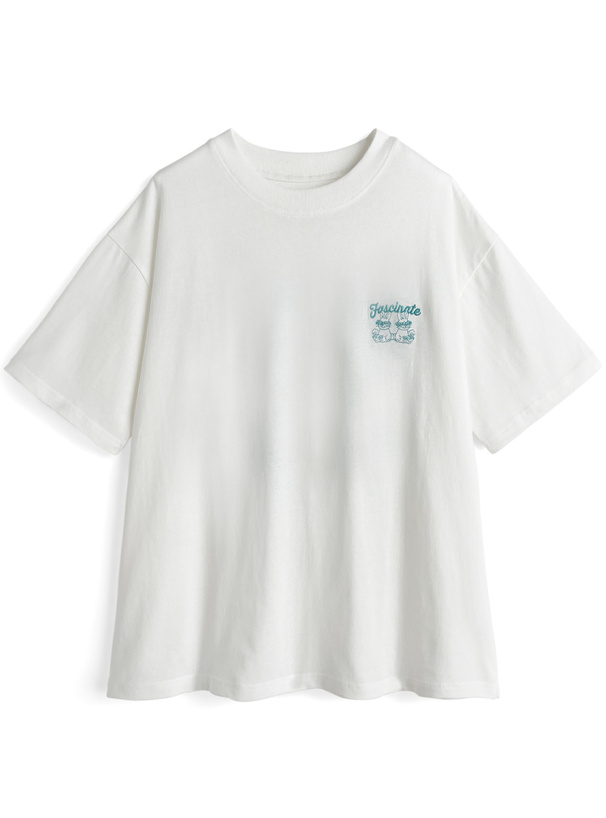 バックラビットロゴ刺繍Tシャツ