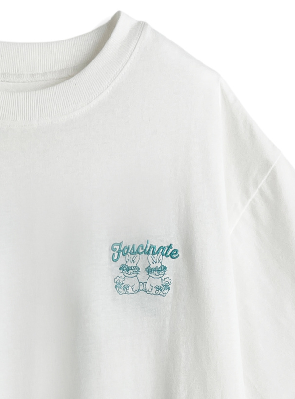 バックラビットロゴ刺繍Tシャツ