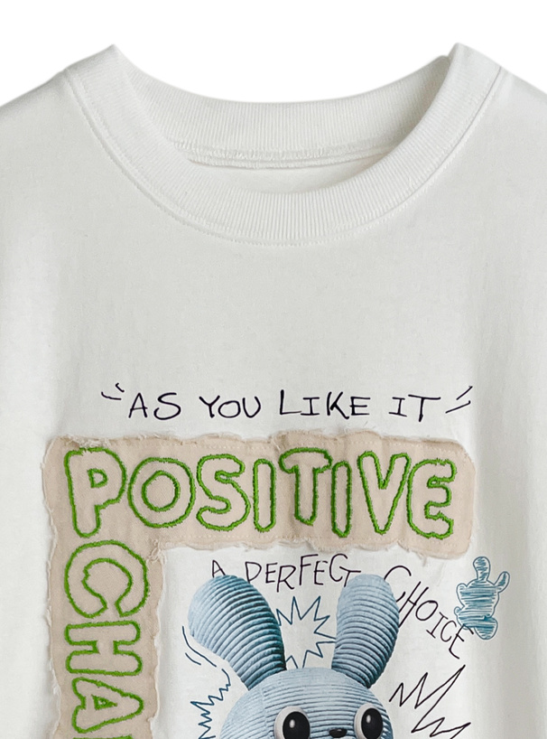ラビットプリントロゴアップリケTシャツ