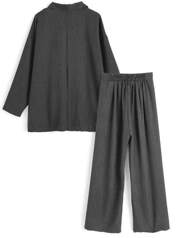 テーラードジャケット×ワイドパンツセットアップ