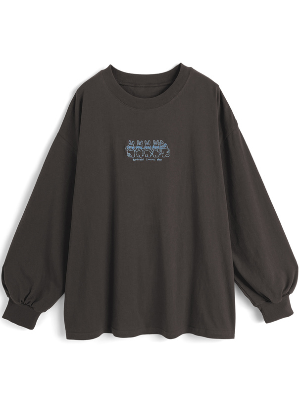 ラビット刺繍ロンT