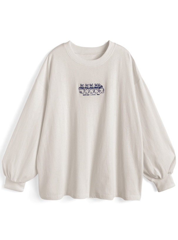 ラビット刺繍ロンT