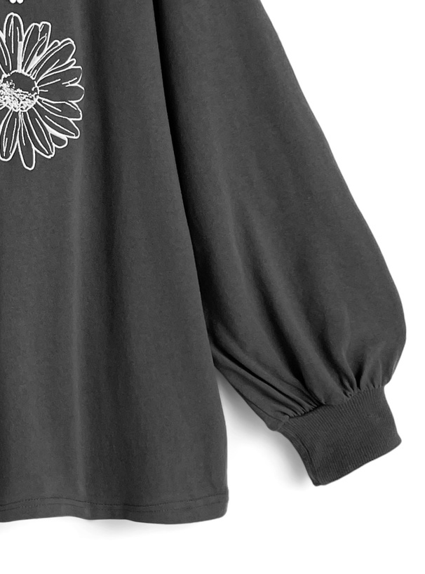 フラワーロゴ刺繍ロンT