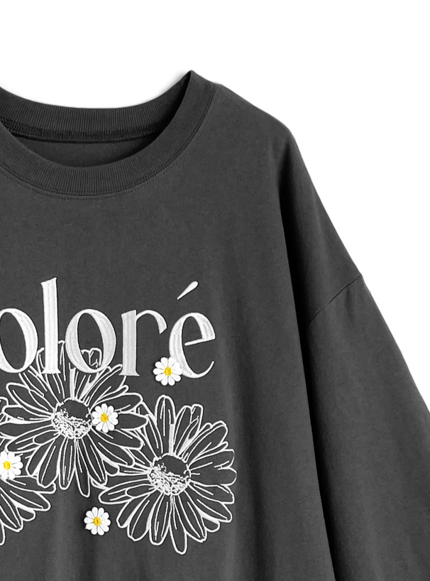 フラワーロゴ刺繍ロンT