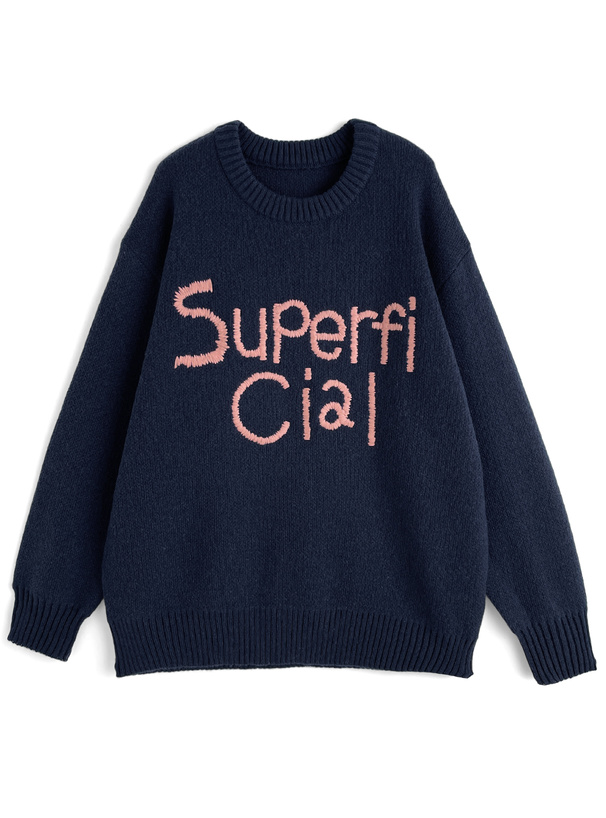 ロゴ刺繍ニットトップス[cc125]