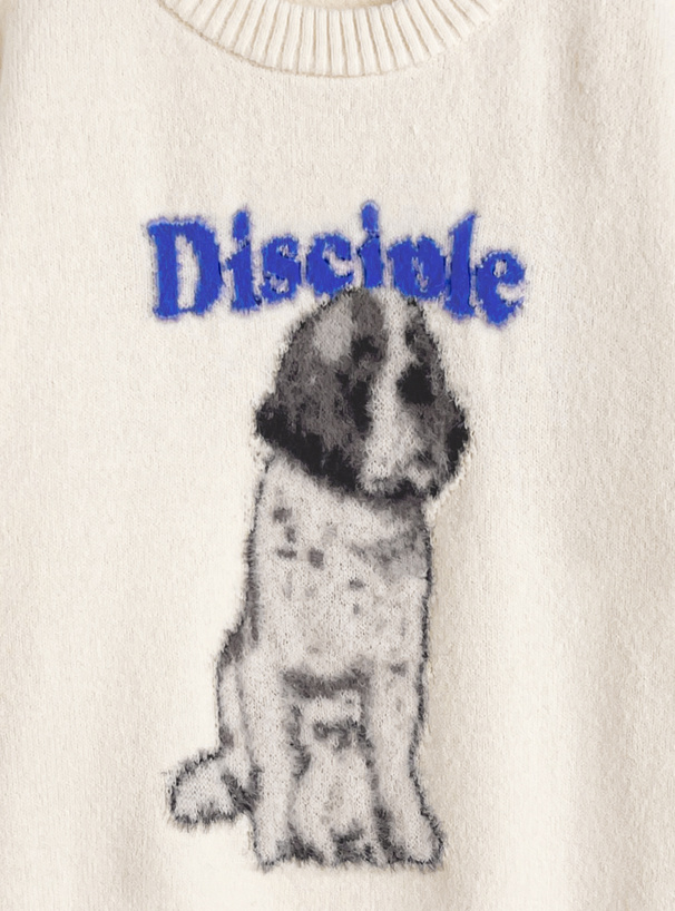 ドッグジャガードニットトップス