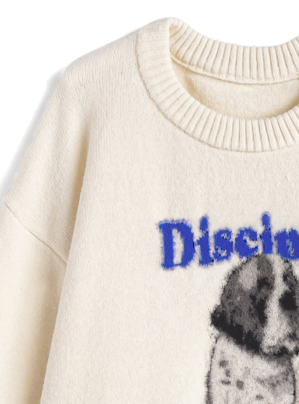 ドッグジャガードニットトップス