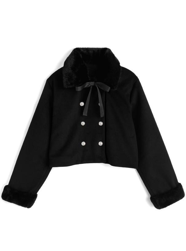 ティペット付きダブルボタンジャケット[cc135]