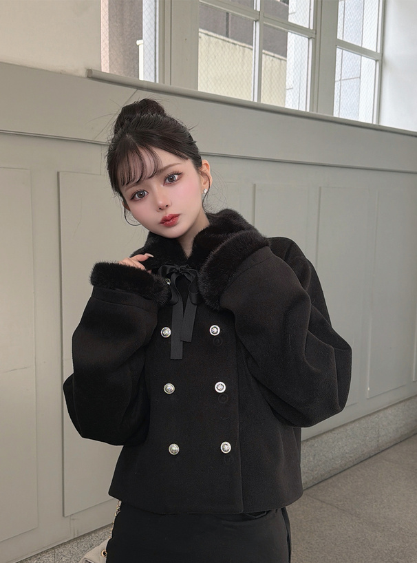 ティペット付きダブルボタンジャケット[cc135] | レディース