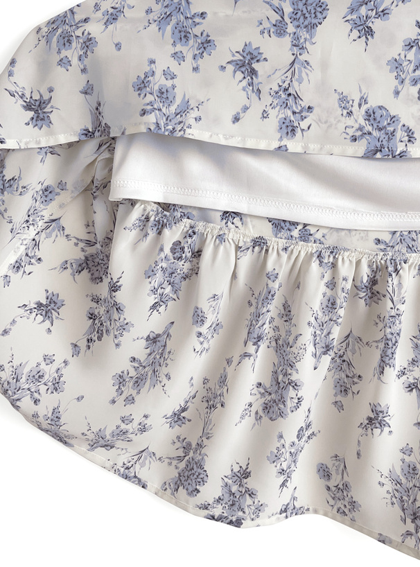 花柄フリルリボンキャミソールワンピース