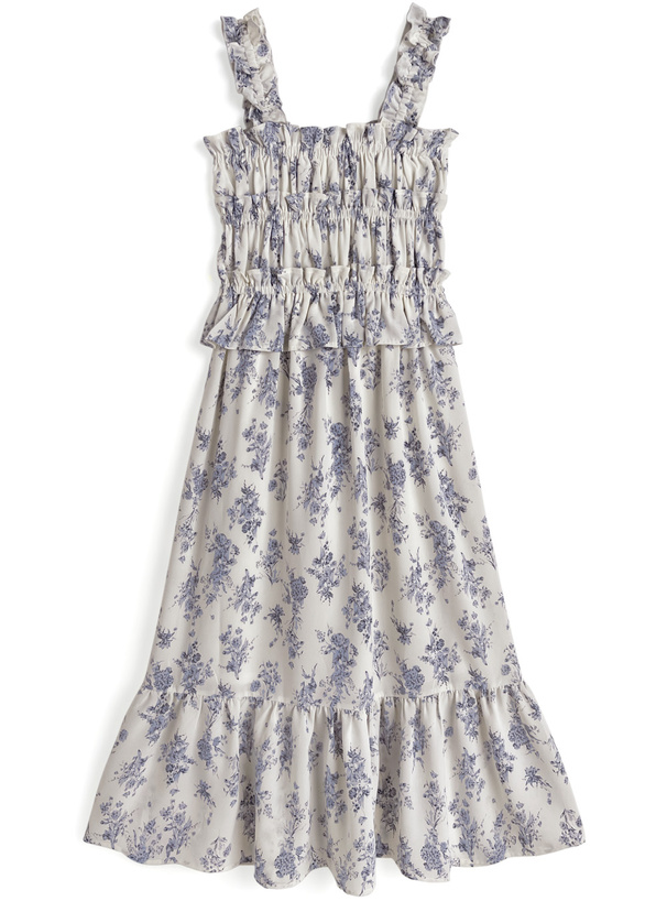 花柄フリルリボンキャミソールワンピース