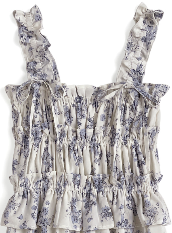 花柄フリルリボンキャミソールワンピース