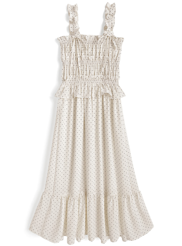 ドット柄リボンキャミソールワンピース