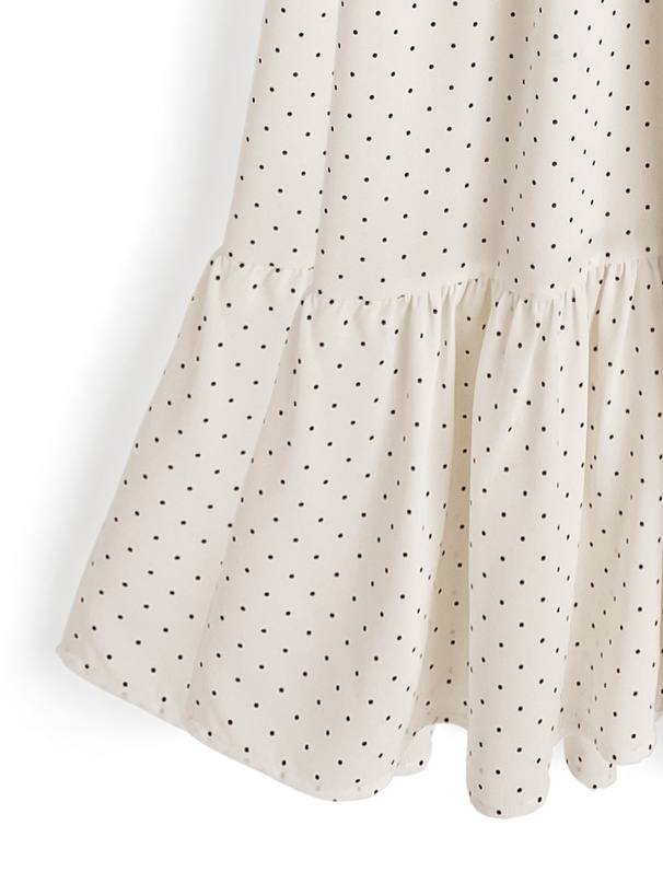 ドット柄リボンキャミソールワンピース