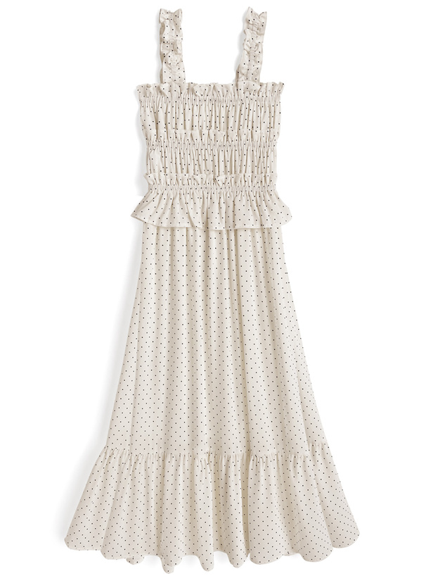 ドット柄リボンキャミソールワンピース