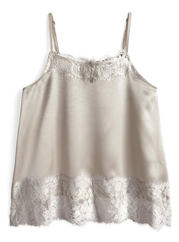 レースサテンキャミソール