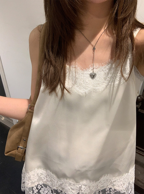 レースサテンキャミソール