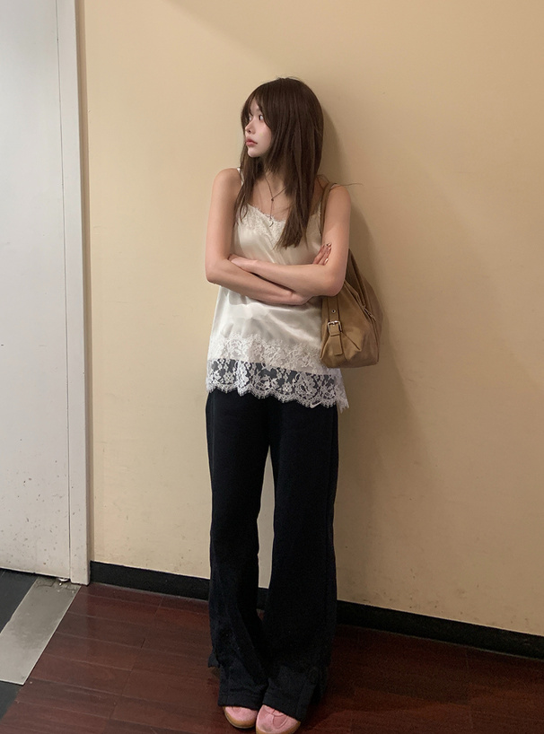 レースサテンキャミソール