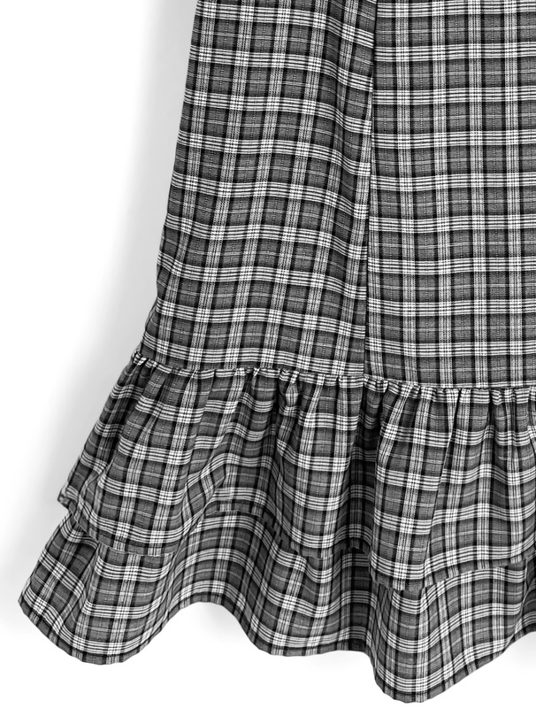 チェック柄ビッグリボンキャミソールワンピース