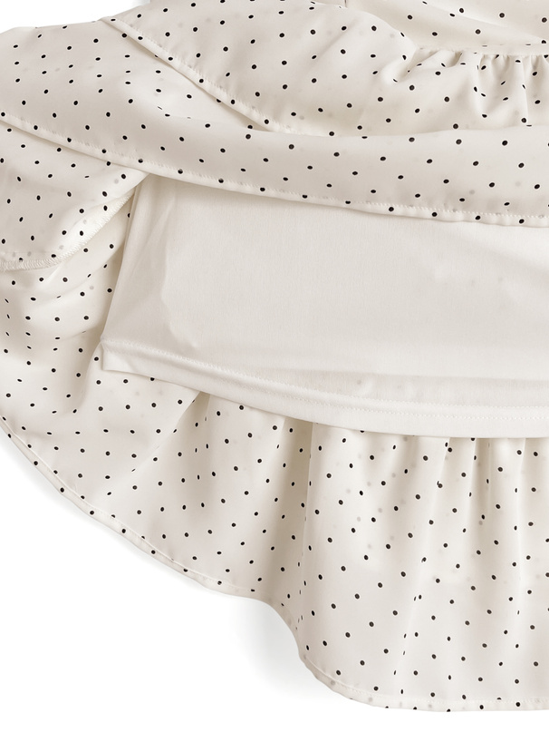 ドット柄ビッグリボンキャミソールワンピース