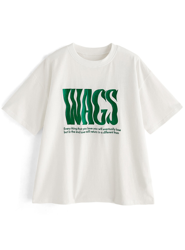 ウエーブロゴ刺繍Tシャツ[cc28] レディースファッション通販のグレイル(GRL)【公式】