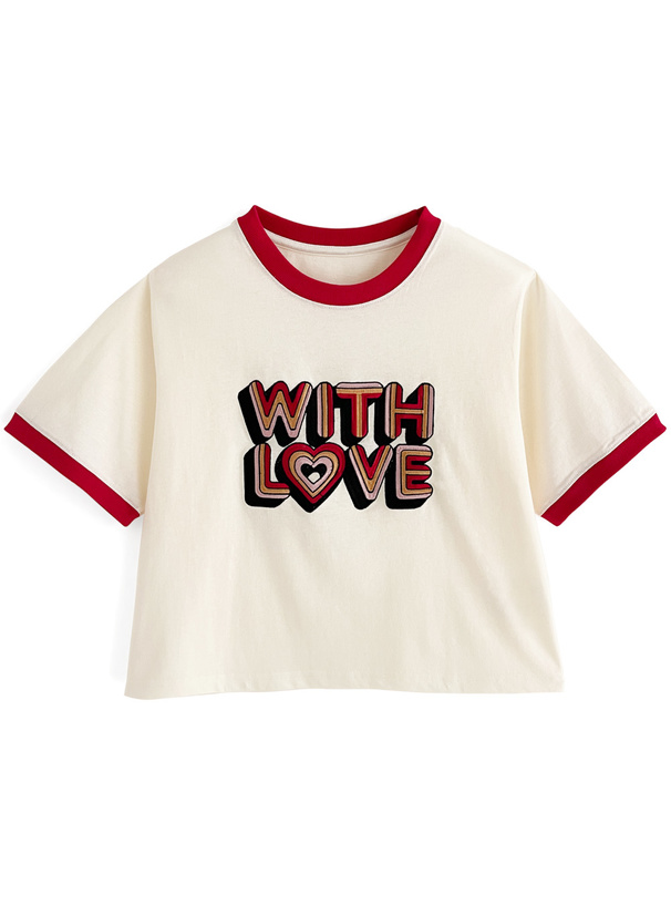 ロゴ刺繍リンガーTシャツ[cc29] レディースファッション通販のグレイル(GRL)【公式】
