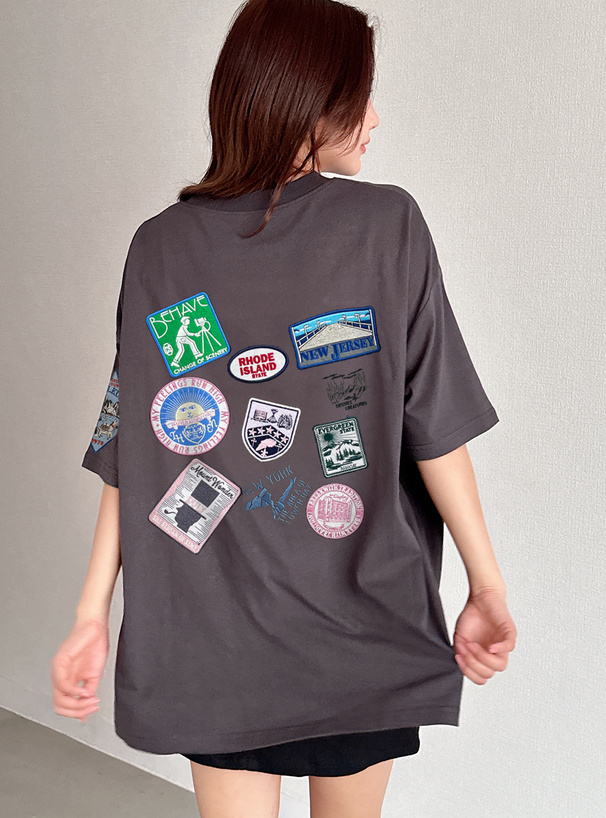 ワッペン刺繍ビッグTシャツ
